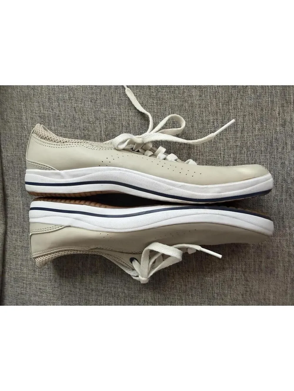 Keds Spirit Leather Oxford Sneakers Womens 8.5 Cream Off White Lace Up
